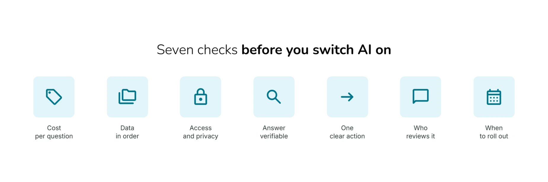 Seven checks before switching AI on